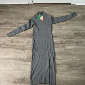 Quince Charcoal Long Sleeve Dress